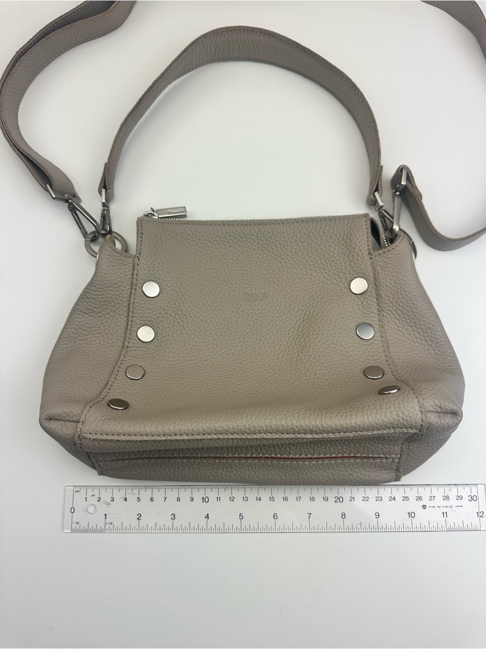Hammitt Bryant Medium Pewter Pebble Leather Shoulder Bag Brushed Silver Hardware - Picture 5 of 12